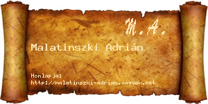 Malatinszki Adrián névjegykártya