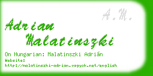 adrian malatinszki business card
