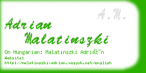 adrian malatinszki business card